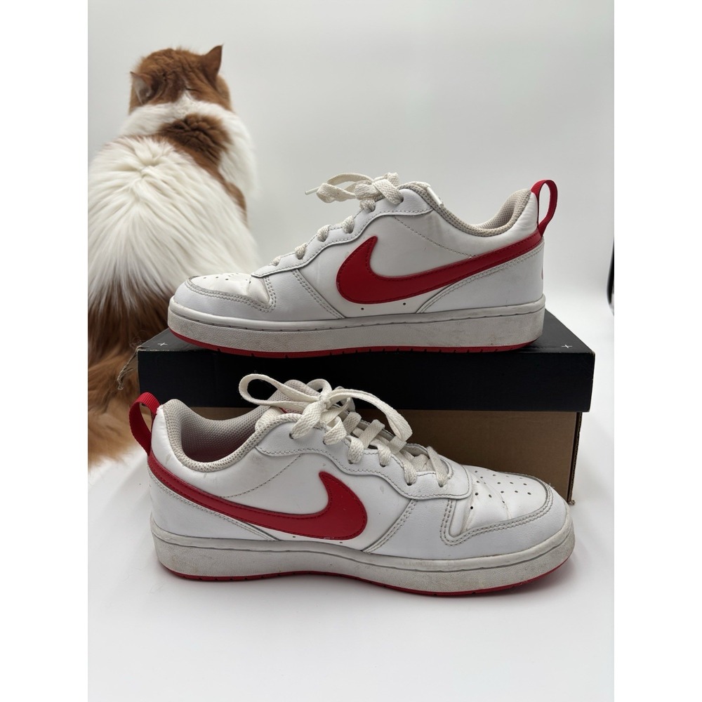 Nike Court Borough Low 2 White University Red BQ5448-103 Kids 6.5Y Mens 6.5